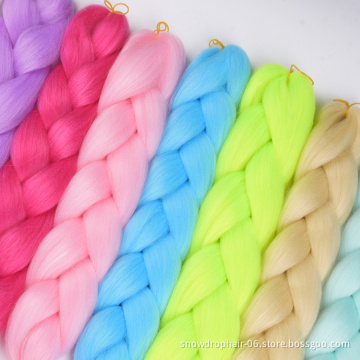 Girls Dropship Cheap Bulk Black Chinese Fiber Yaki Three Tone Jumbo Braid Hair Extension Orange Braiding Hair